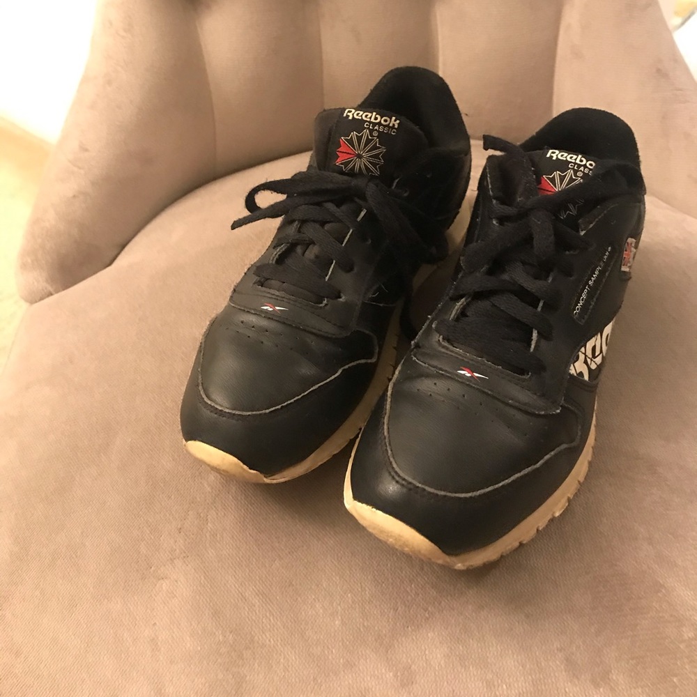 Big boy black leather sneaker